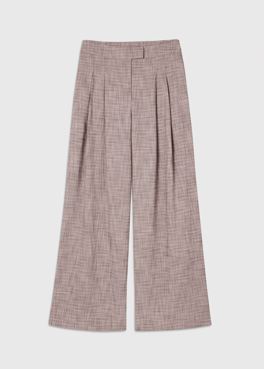 Grey/Multi Check Pleat Wide Leg Trousers
