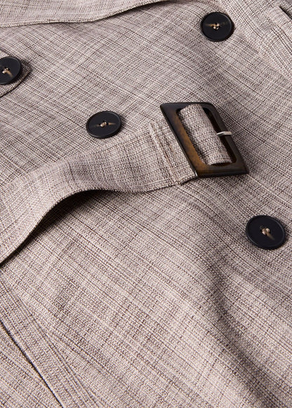 Grey/Multi Checked Trench Coat