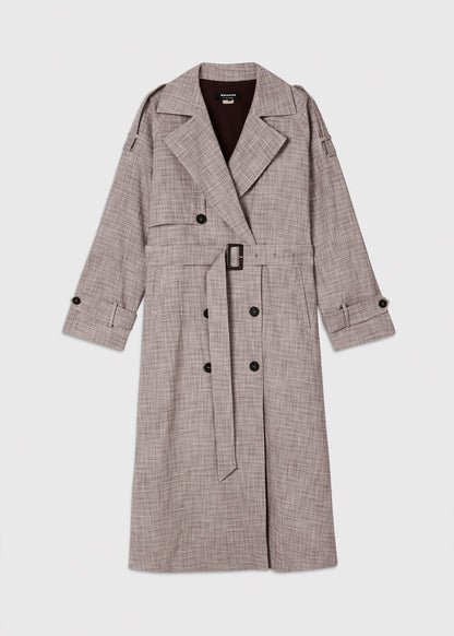 Grey/Multi Checked Trench Coat