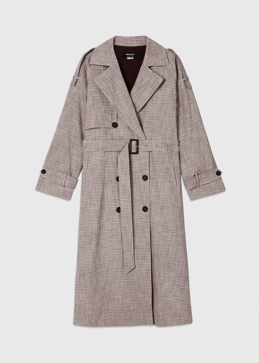 Grey/Multi Checked Trench Coat
