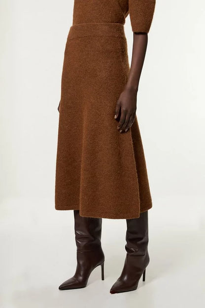Alpaca Wool Fluffy Knit Skirt