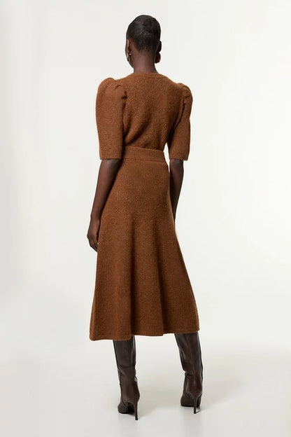 Alpaca Wool Fluffy Knit Skirt