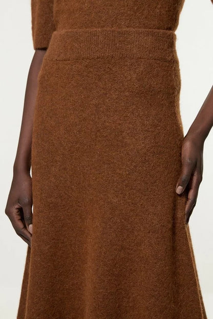 Alpaca Wool Fluffy Knit Skirt