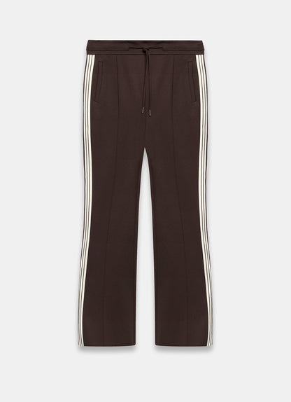 Brown Side Stripe Flared Trousers