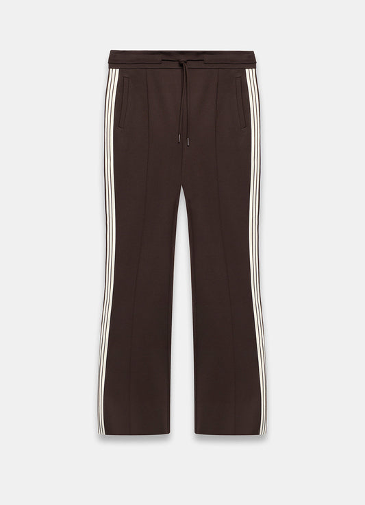 Brown Side Stripe Flared Trousers