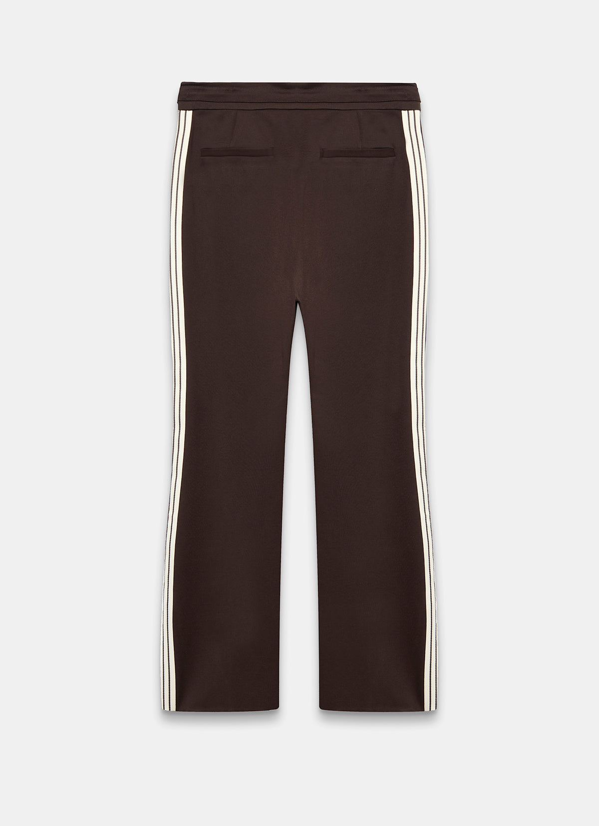 Brown Side Stripe Flared Trousers