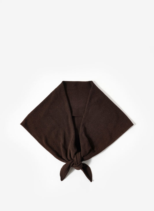 Brown Wrap Triangle Knit Scarf
