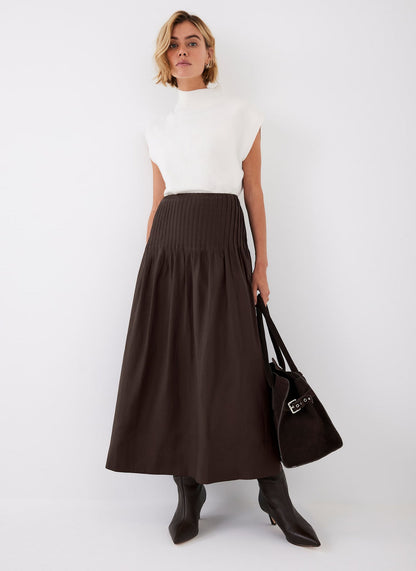 Brown Full Maxi Skirt