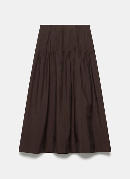 Brown Full Maxi Skirt