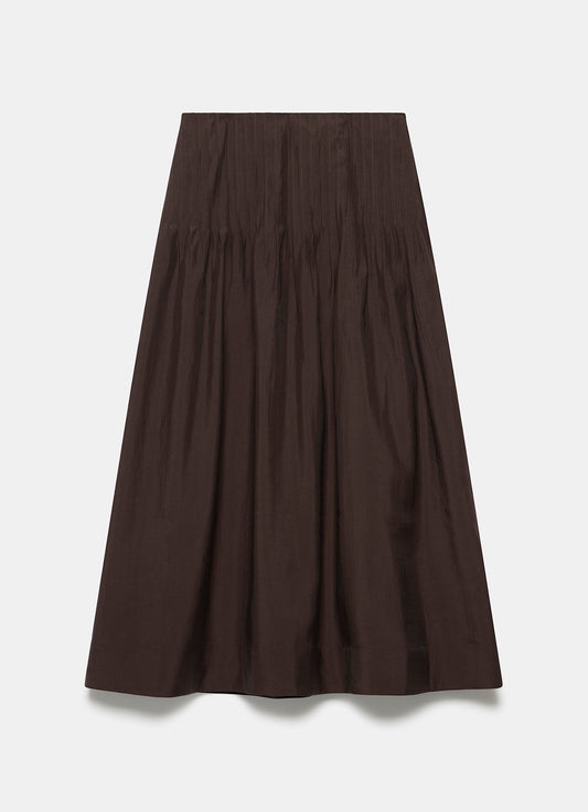 Brown Full Maxi Skirt