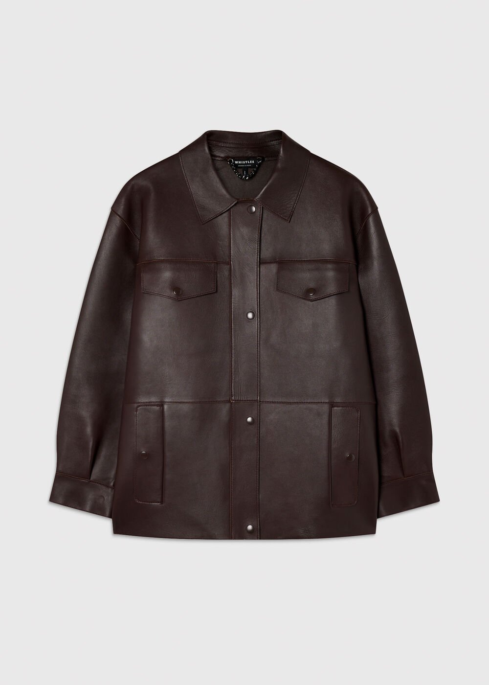 Brown Clean Bonded Leather Jacket