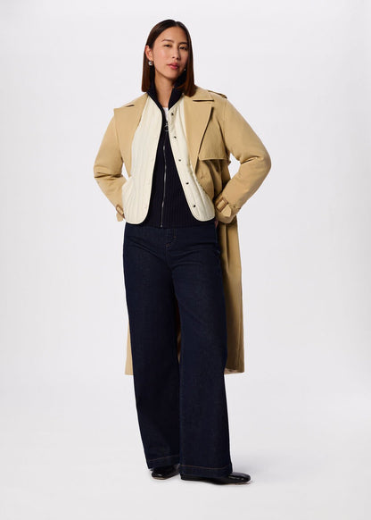 Ivory Cone Sleeve Quilted Jacket