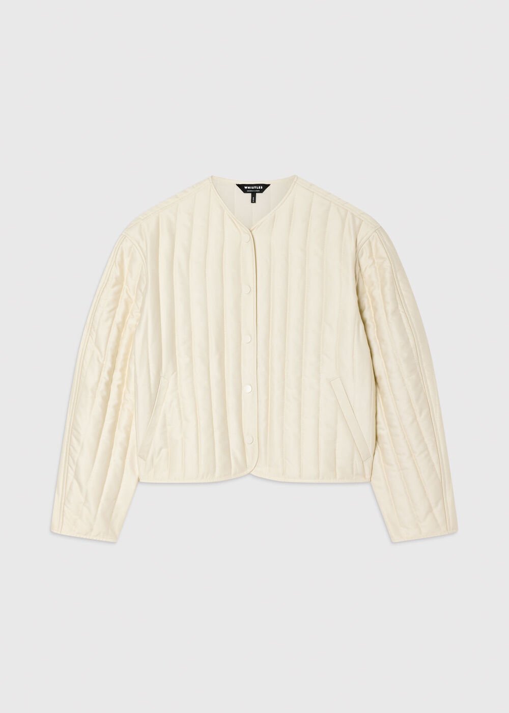 Ivory Cone Sleeve Quilted Jacket