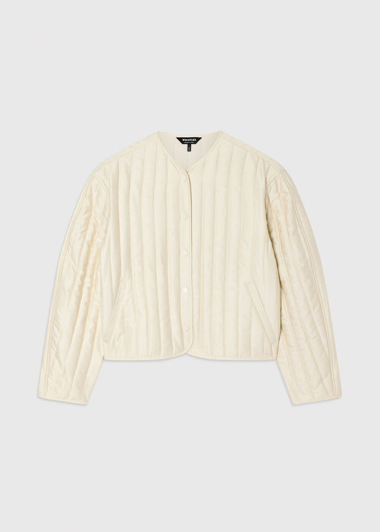 Ivory Cone Sleeve Quilted Jacket