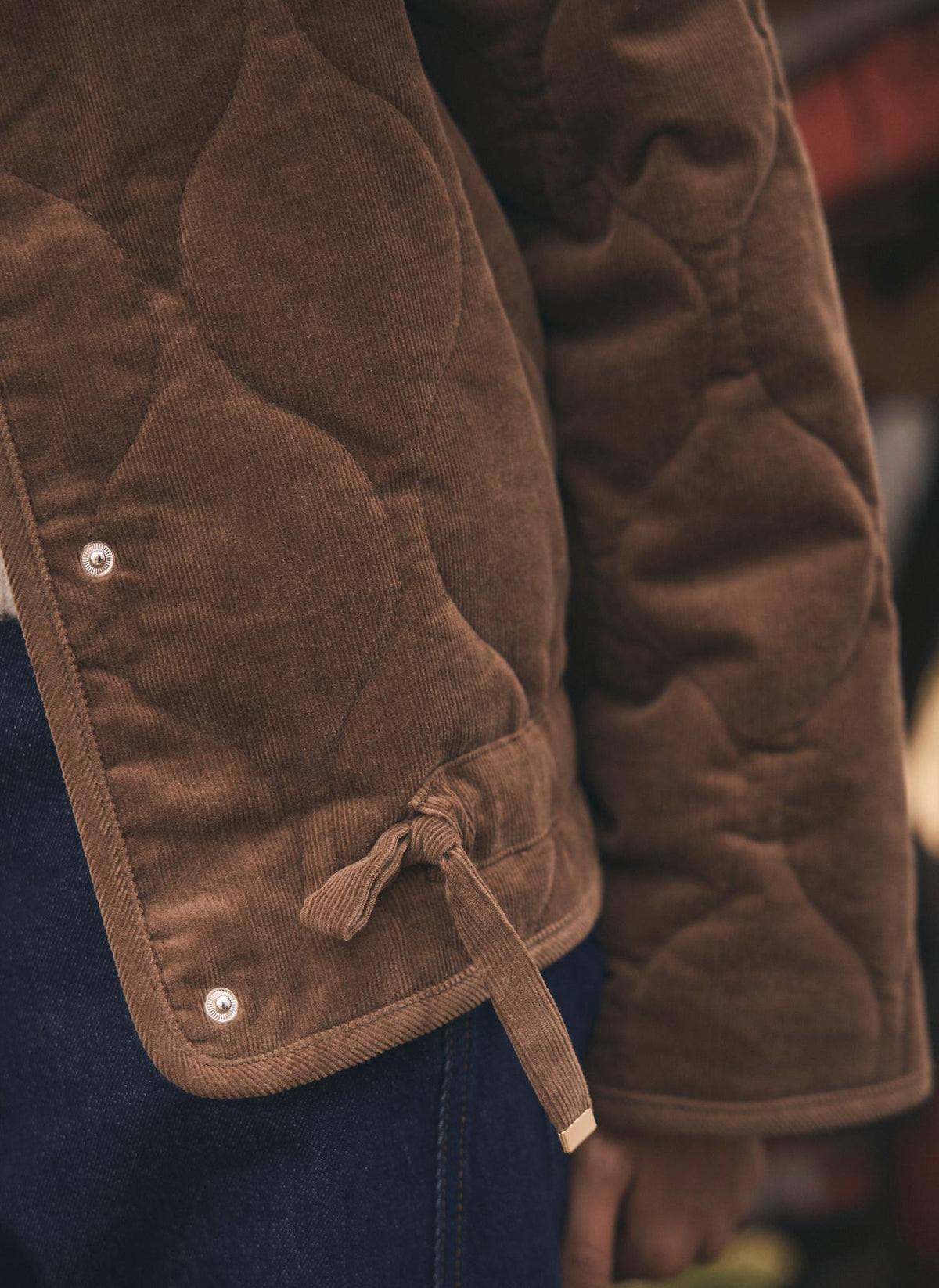 Brown Cord Quilted Jacket