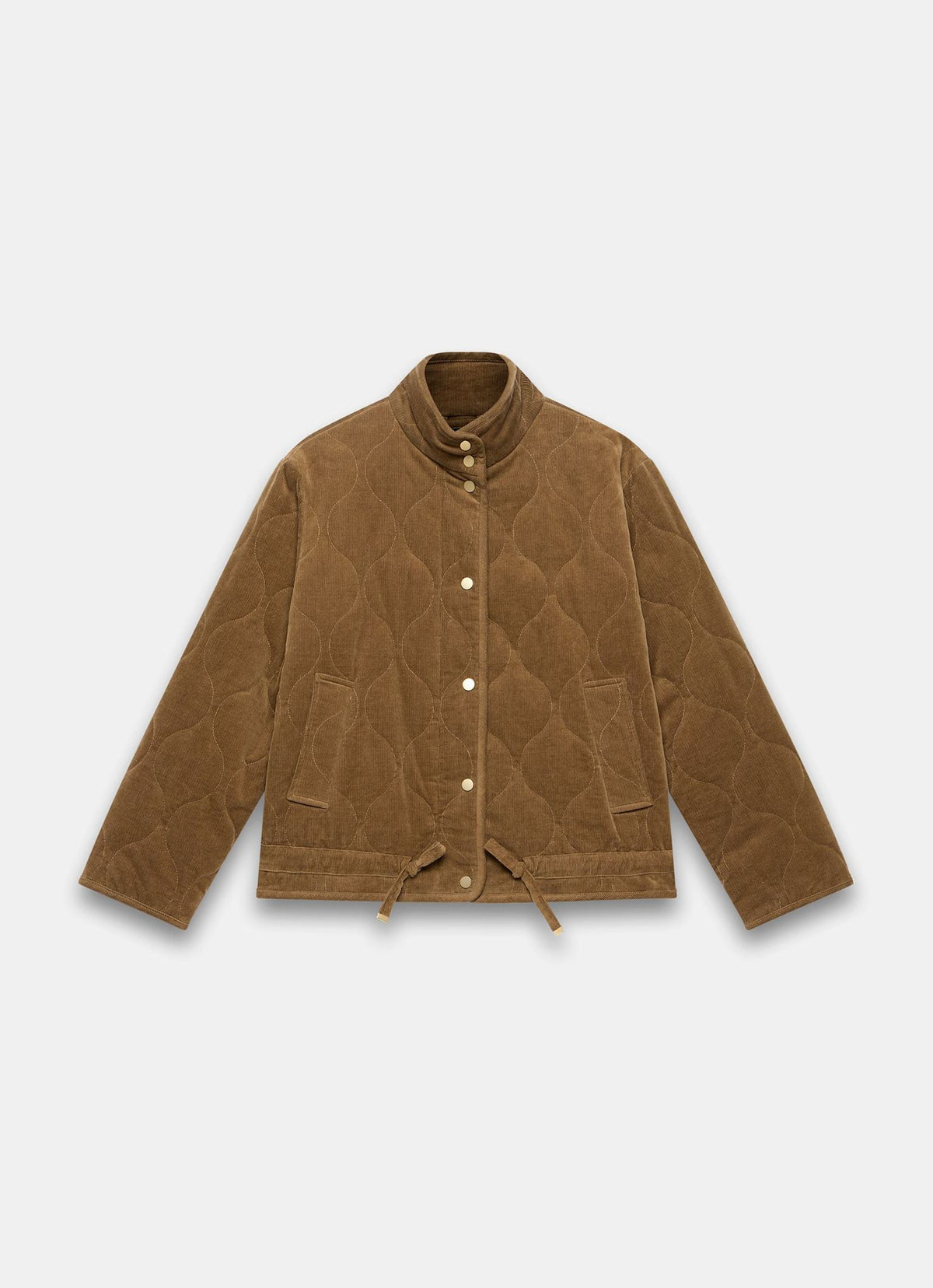 Brown Cord Quilted Jacket