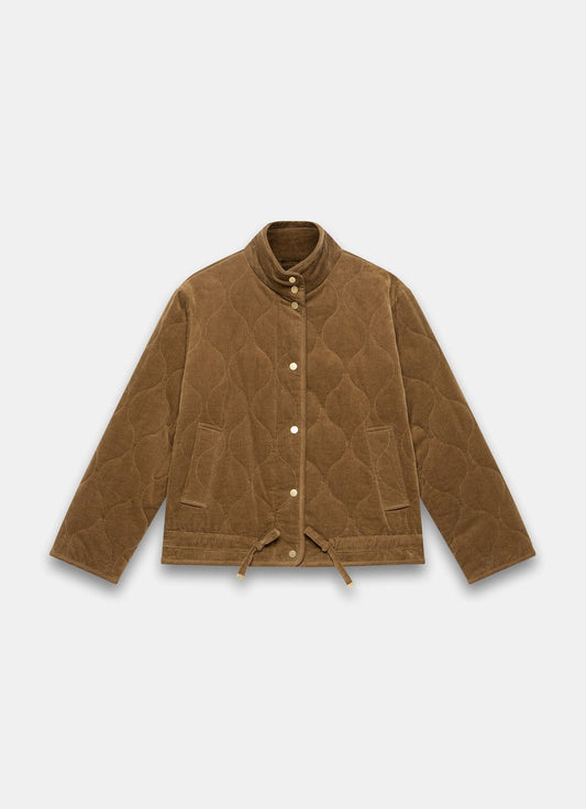 Brown Cord Quilted Jacket