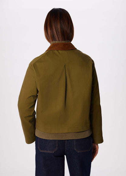Khaki Corduroy Collar Jacket