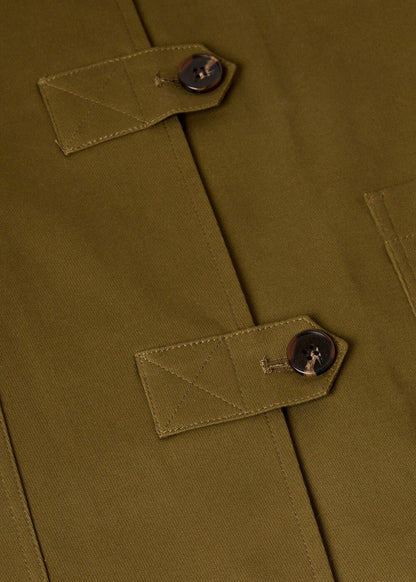 Khaki Corduroy Collar Jacket