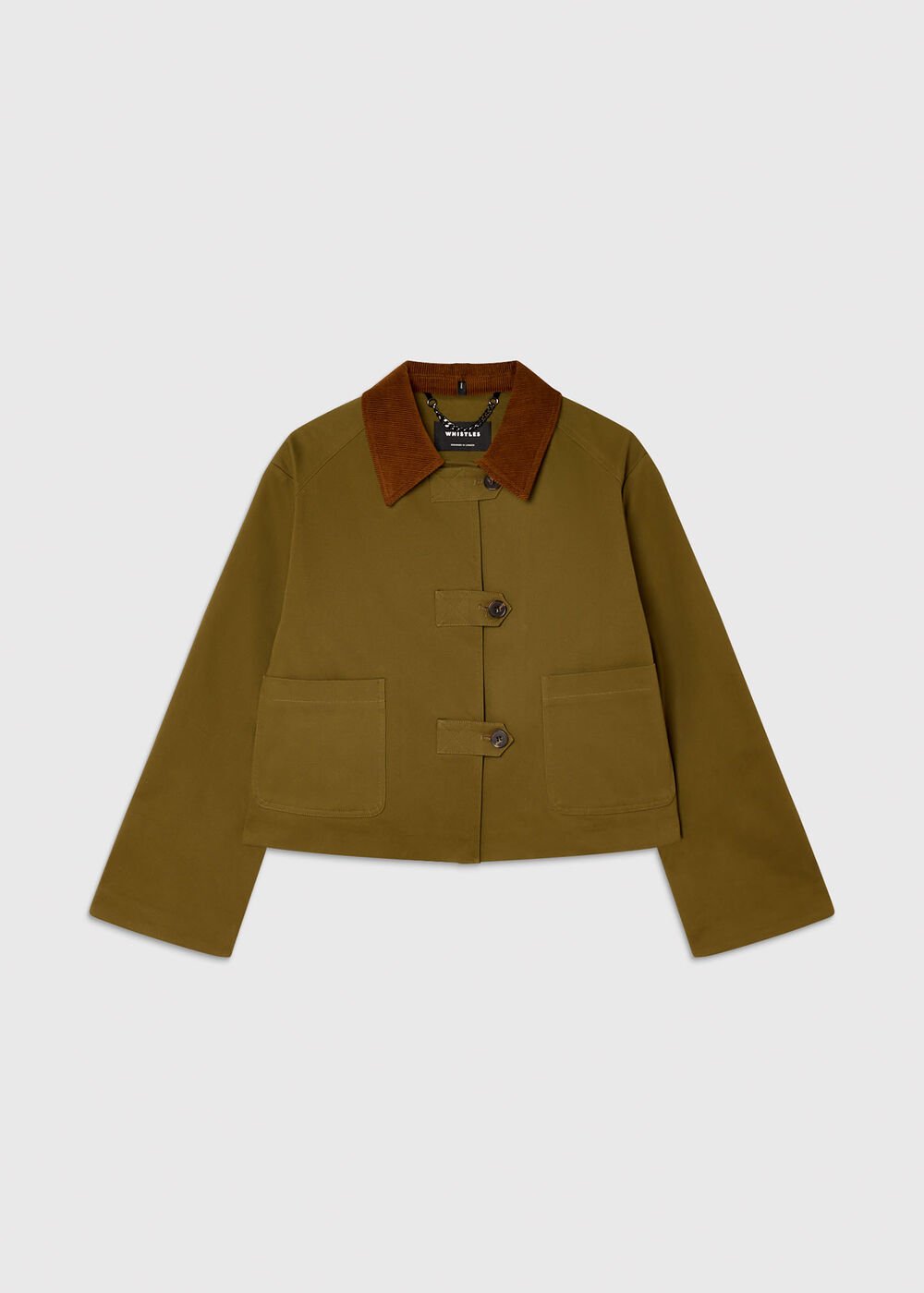 Khaki Corduroy Collar Jacket