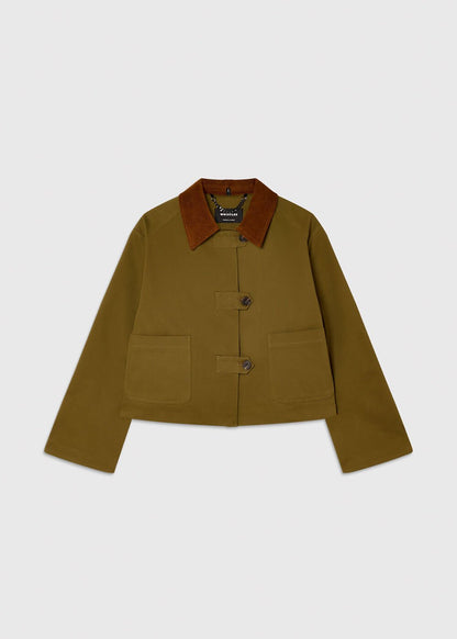 Khaki Corduroy Collar Jacket
