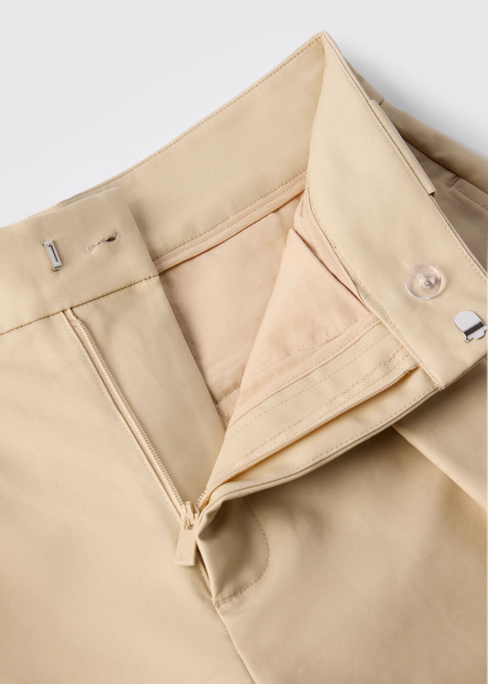 Neutral Cotton Barrel Leg Trousers