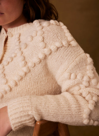 Cream Bobble Stitch Cardigan