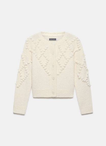 Cream Bobble Stitch Cardigan