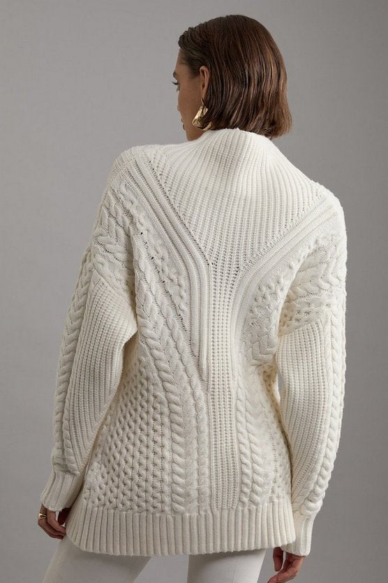 Cable Knit Balloon Sleeve Jumper