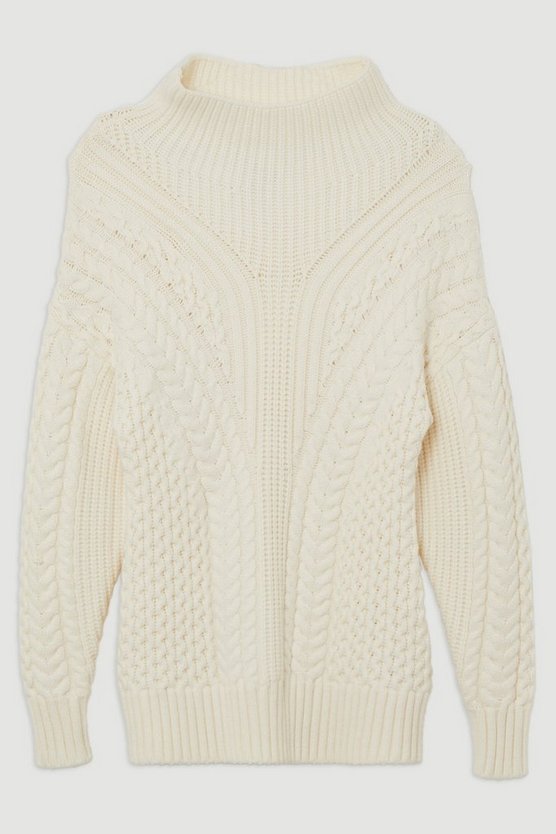 Cable Knit Balloon Sleeve Jumper