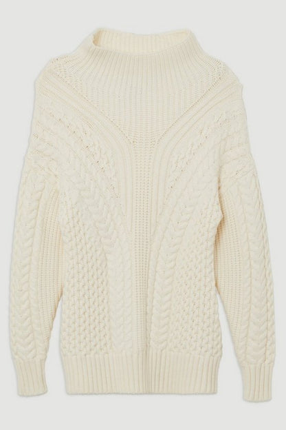 Cable Knit Balloon Sleeve Jumper