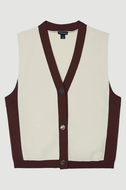 Colour Block Knitted Waistcoat