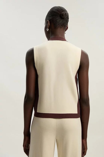 Colour Block Knitted Waistcoat