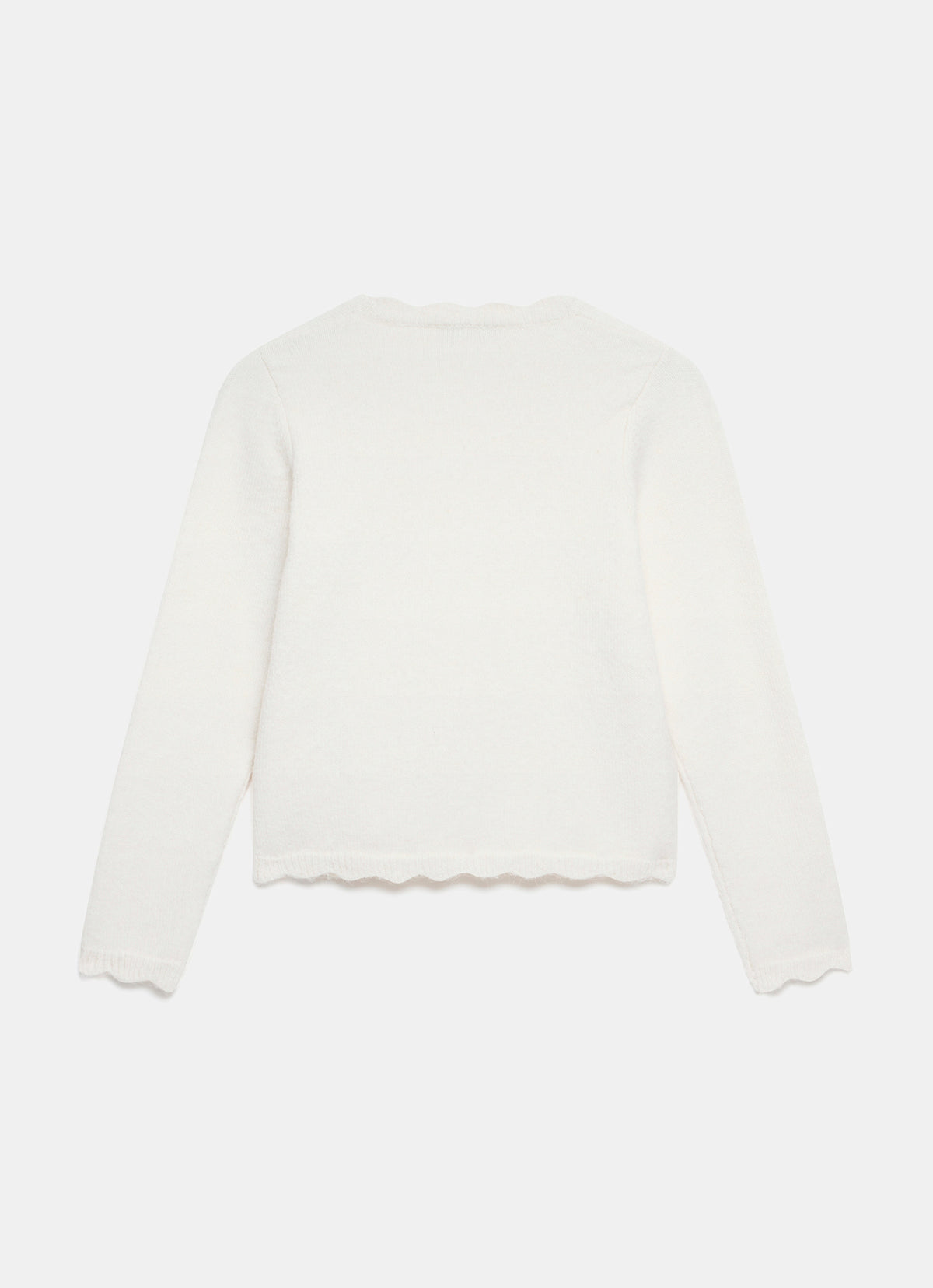 Cream Scallop Trim Cardigan