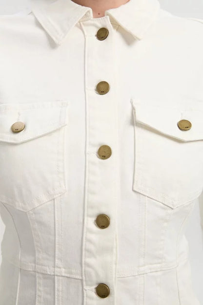 Denim Corset Waist Detail Jacket