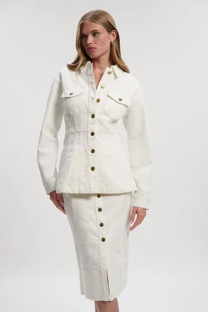Denim Corset Waist Detail Jacket