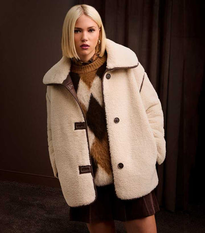 Cream Faux Fur Bonded Jacket
