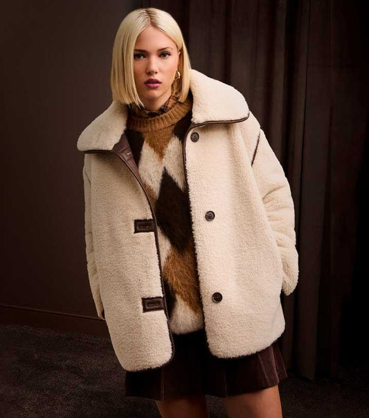 Cream Faux Fur Bonded Jacket
