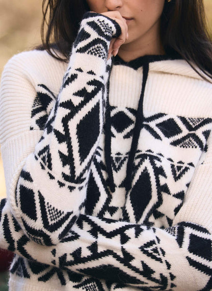Cream Fair Isle Knit Hood Jumper