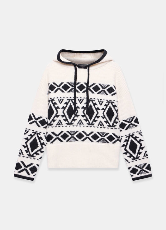 Cream Fair Isle Knit Hood Jumper