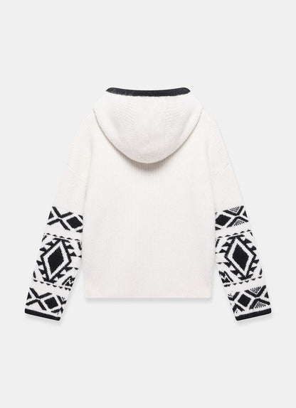 Cream Fair Isle Knit Hood Jumper
