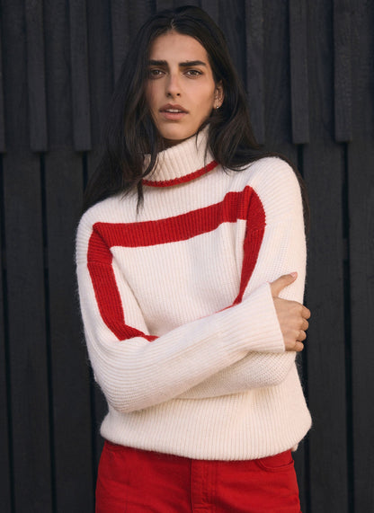 Cream Contast Stripe Jumper