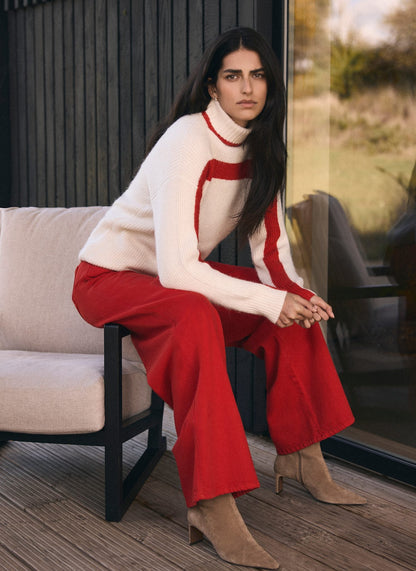 Cream Contast Stripe Jumper