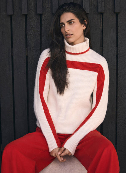 Cream Contast Stripe Jumper