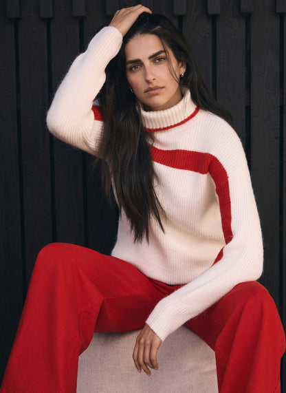 Cream Contast Stripe Jumper