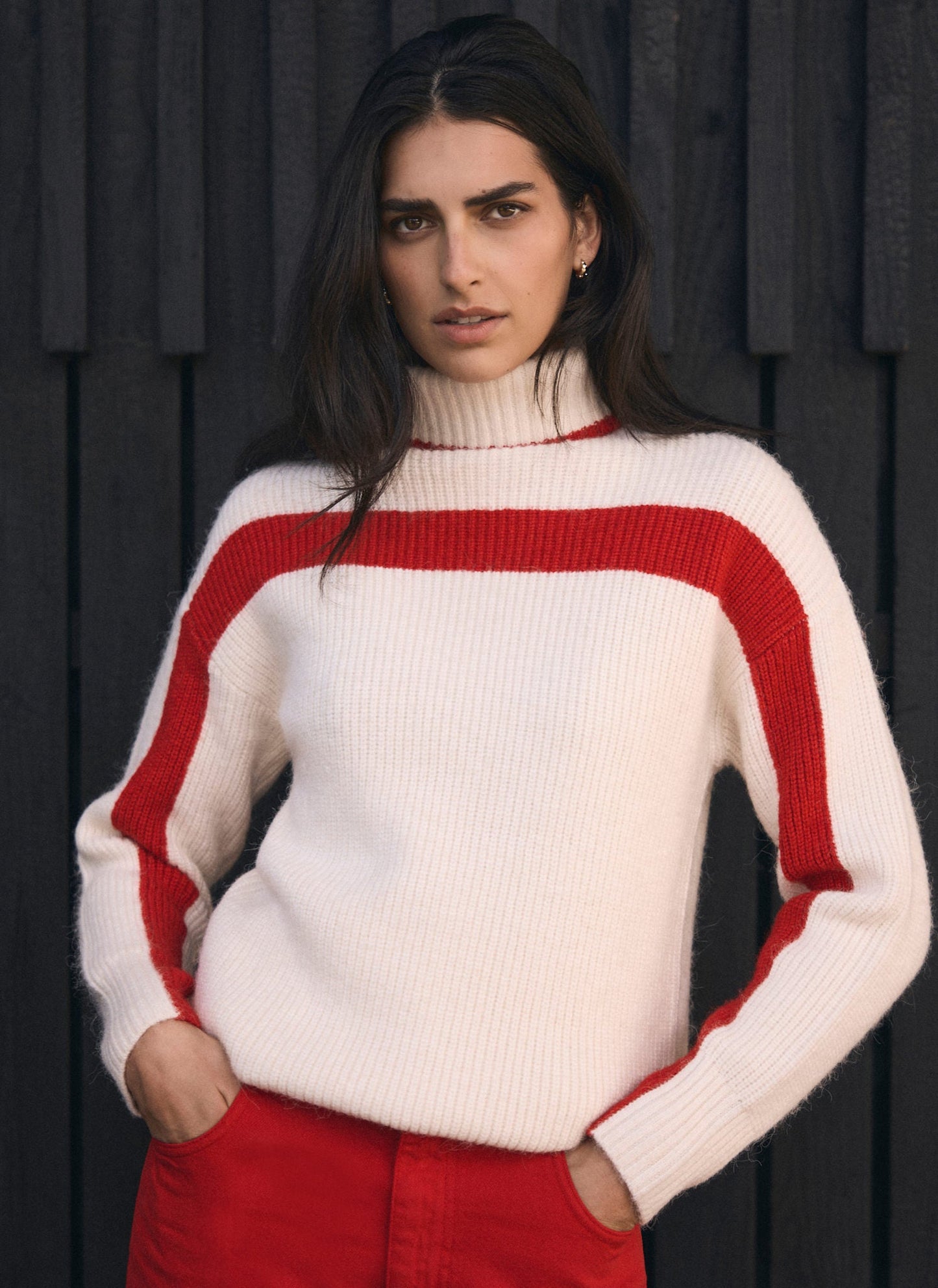 Cream Contast Stripe Jumper