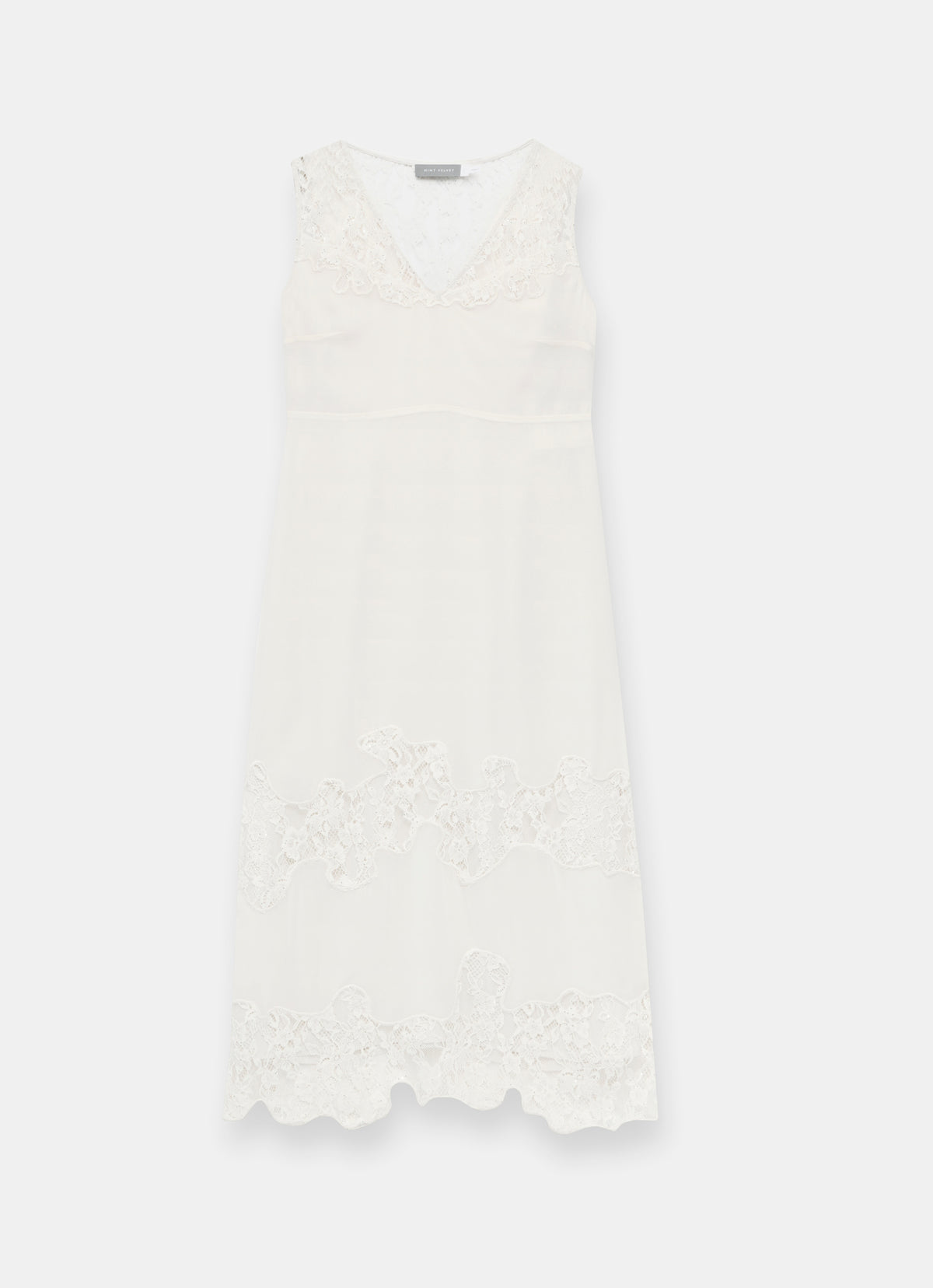 Cream Lace Midi Slip Dress