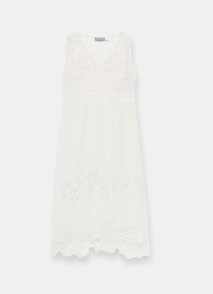 Cream Lace Midi Slip Dress