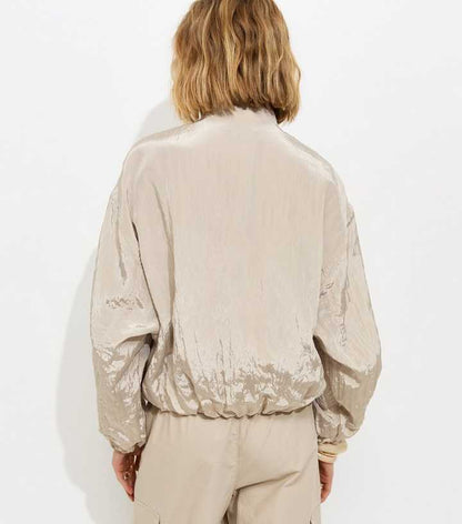 Cream Pocket Detail Bubble Hem Jacket