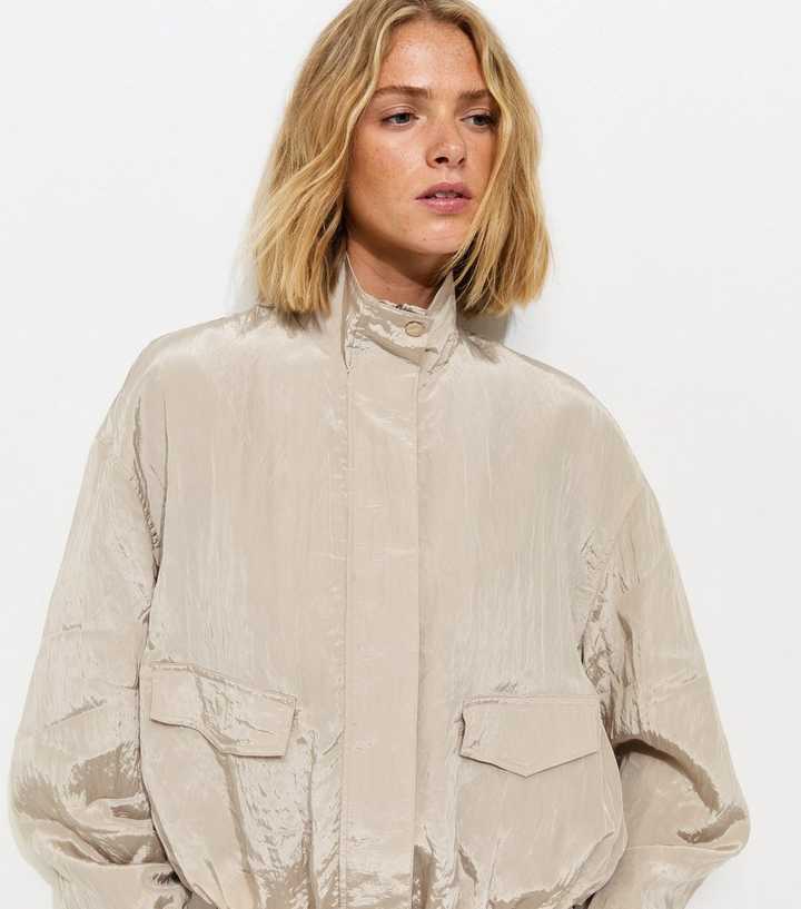 Cream Pocket Detail Bubble Hem Jacket